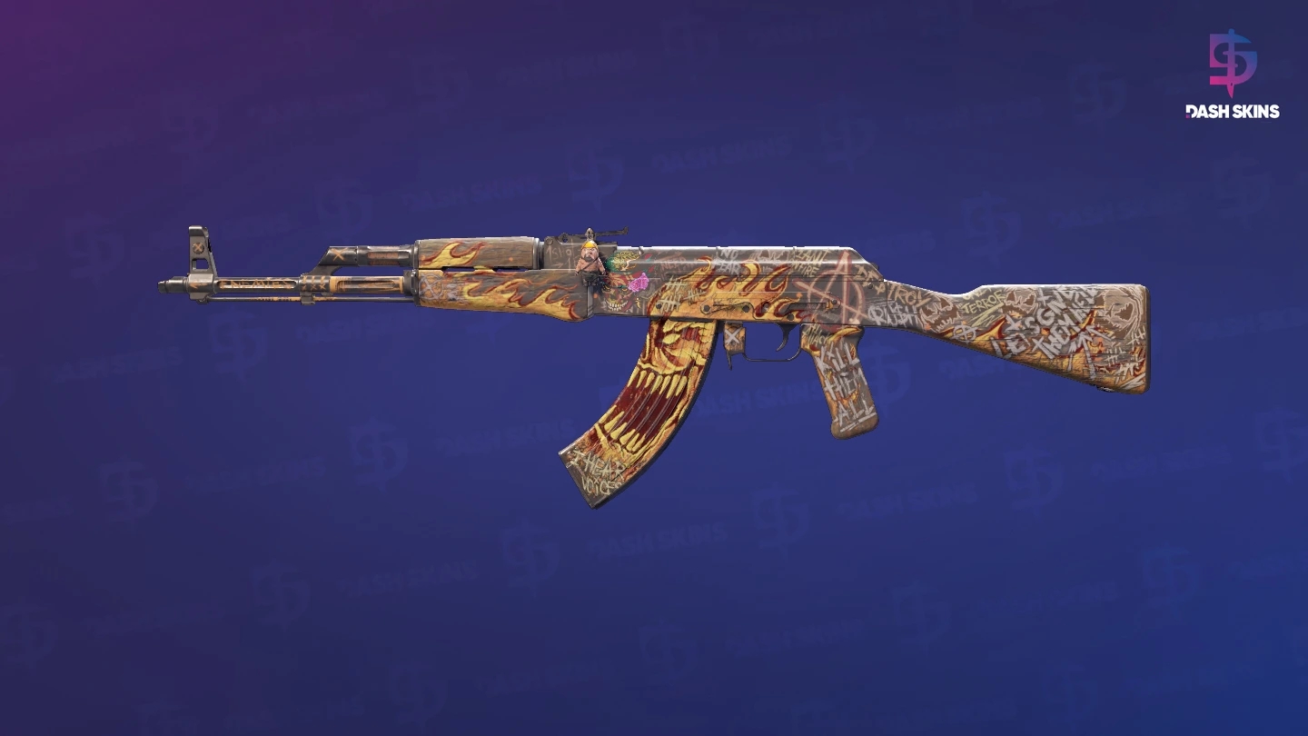AK-47 | Searing Rage (Well-Worn) Screenshot Playside