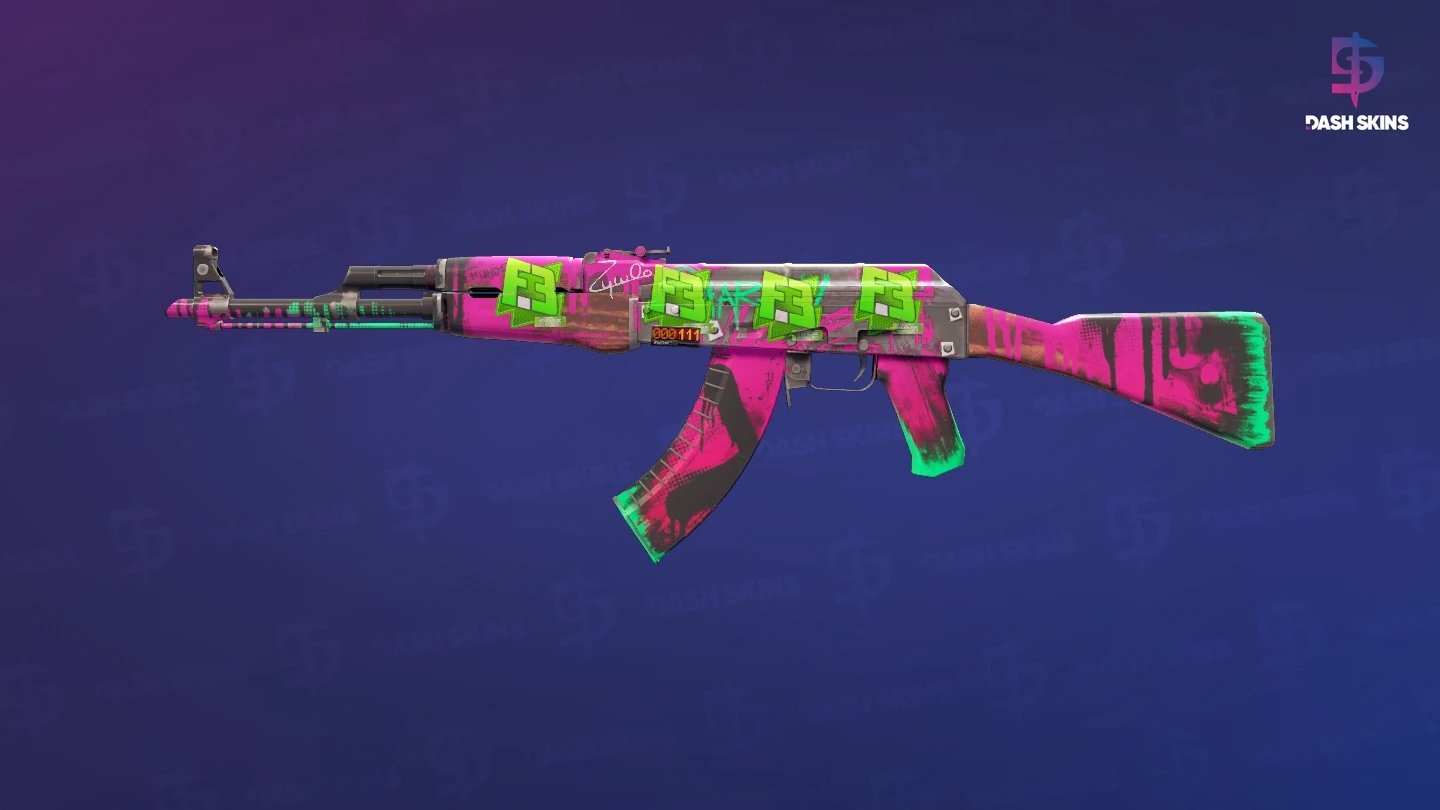 StatTrak™ AK-47 | Neon Revolution (Field-Tested) Screenshot Playside