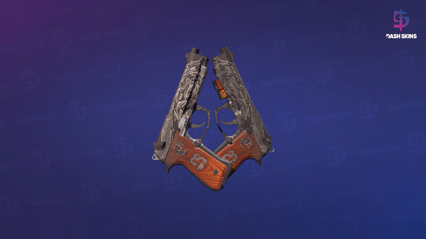 StatTrak™ Dual Berettas | Dualing Dragons (Minimal Wear) Screenshot Playside