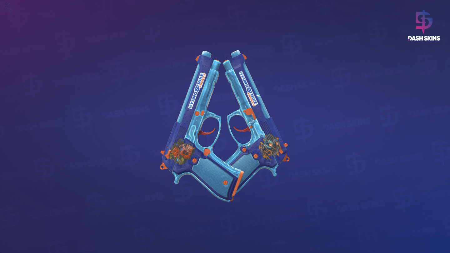 Dual Berettas | Hydro Strike (Minimal Wear) Screenshot Playside
