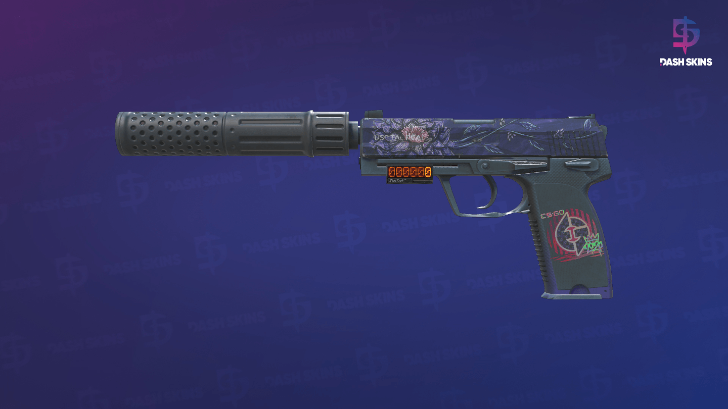 StatTrak™ USP-S | Black Lotus (Well-Worn) Screenshot Playside