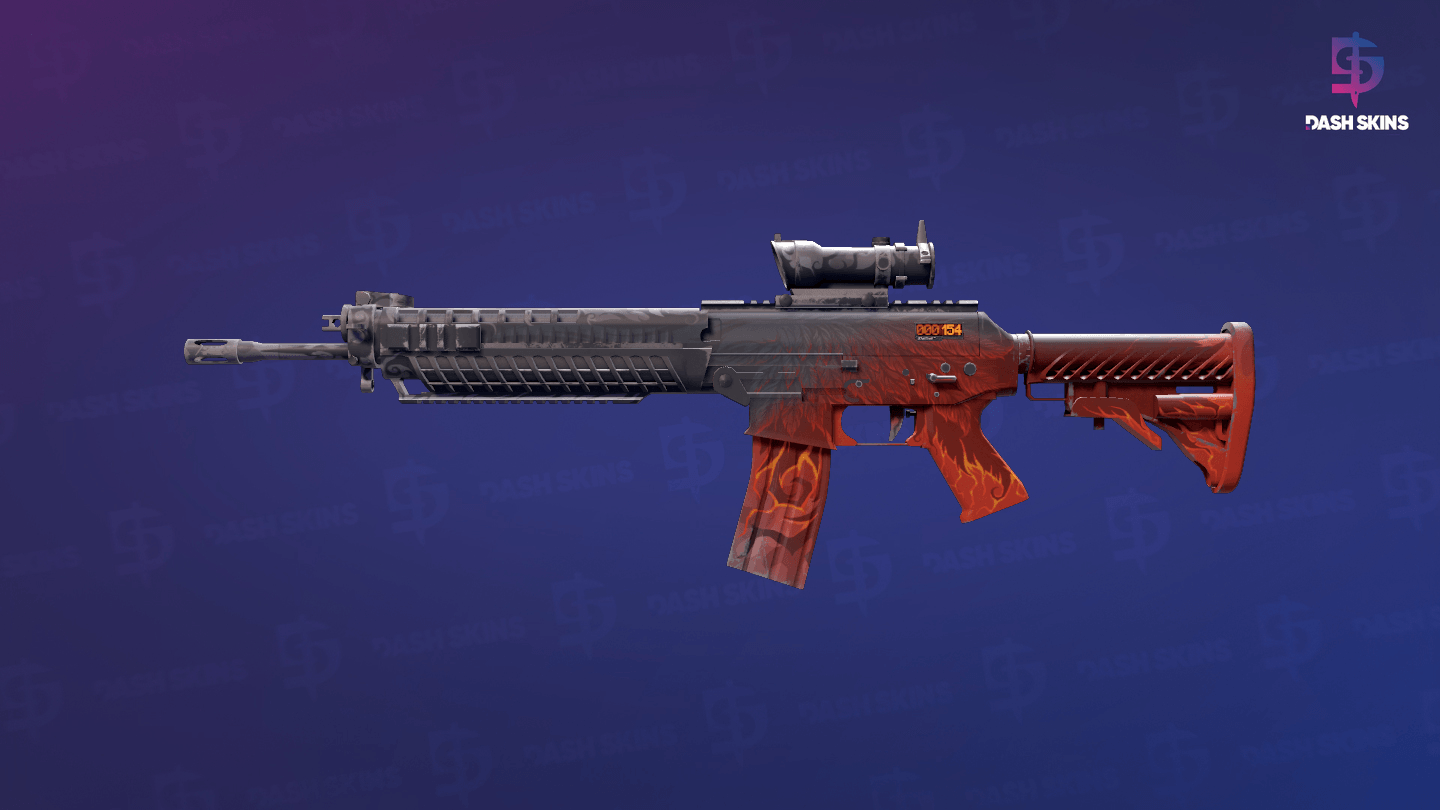 StatTrak™ SG 553 | Darkwing (Well-Worn) Screenshot Playside