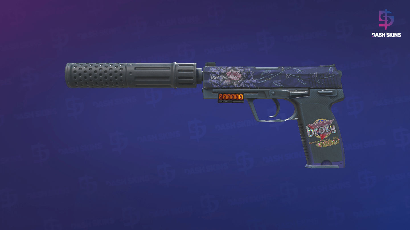 StatTrak™ USP-S | Black Lotus (Well-Worn) Screenshot Playside
