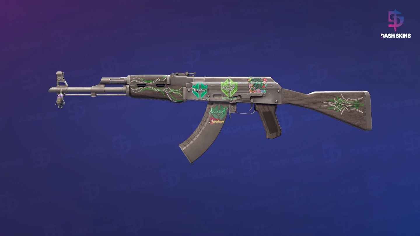 AK-47 | Emerald Pinstripe (Minimal Wear) Screenshot Playside
