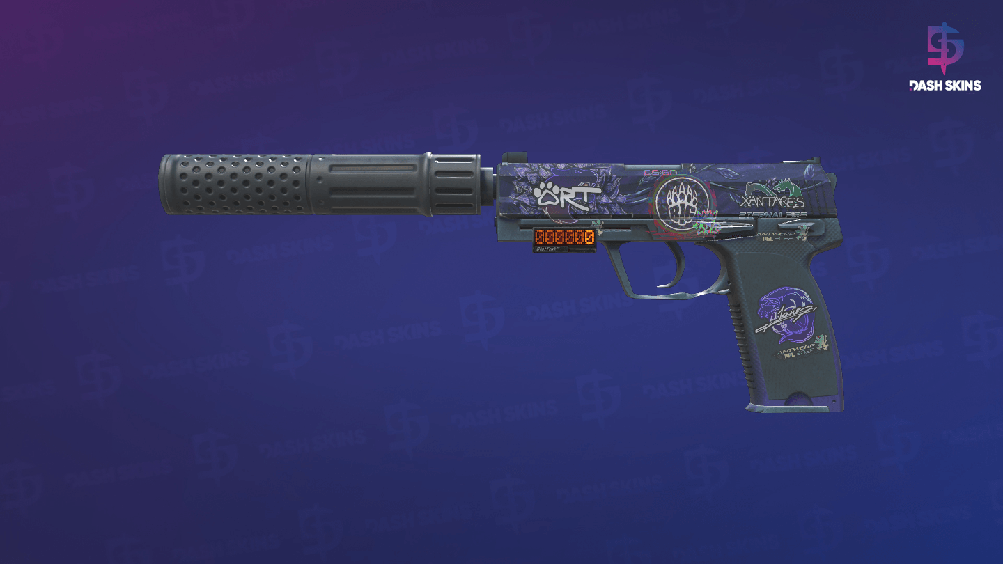StatTrak™ USP-S | Black Lotus (Well-Worn) Screenshot Playside
