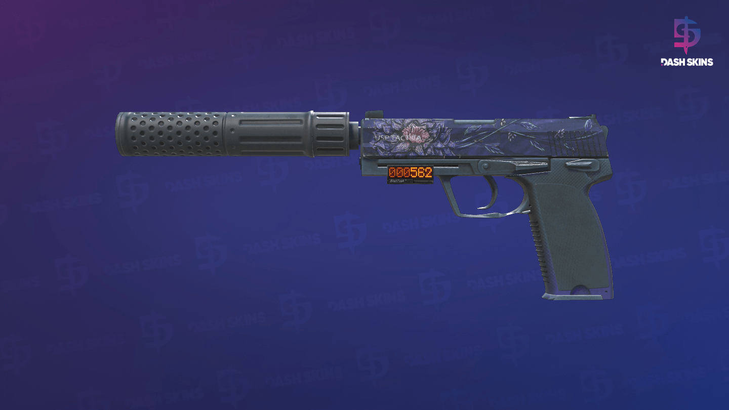 StatTrak™ USP-S | Black Lotus (Well-Worn) Screenshot Playside