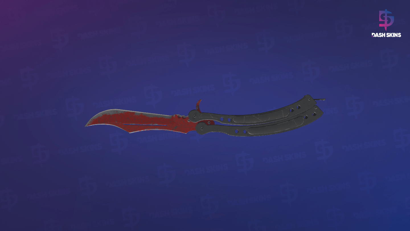 ★ Butterfly Knife | Crimson Web (Well-Worn) Screenshot Playside