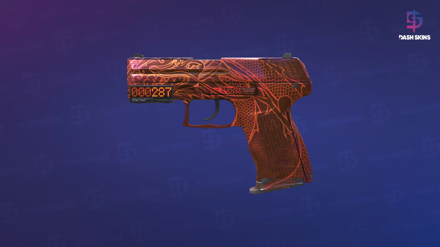 StatTrak™ P2000 | Imperial Dragon (Well-Worn) Screenshot Playside