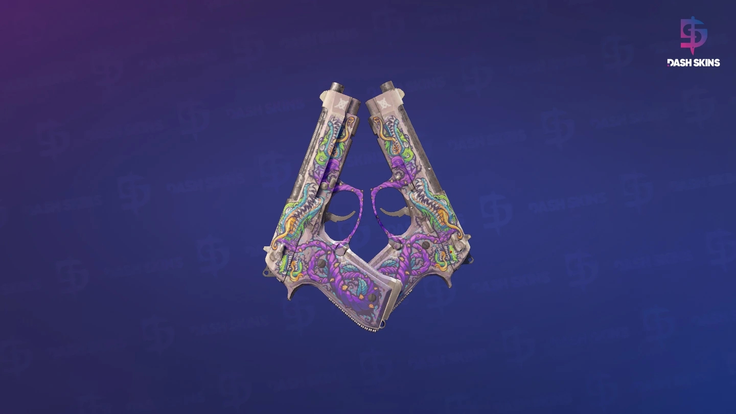 Dual Berettas | Flora Carnivora (Well-Worn) Screenshot Playside
