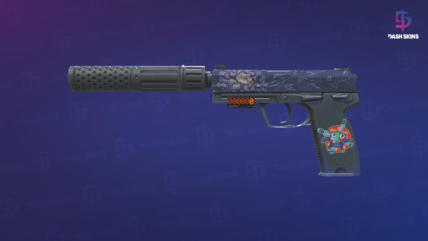 StatTrak™ USP-S | Black Lotus (Well-Worn) Screenshot Playside