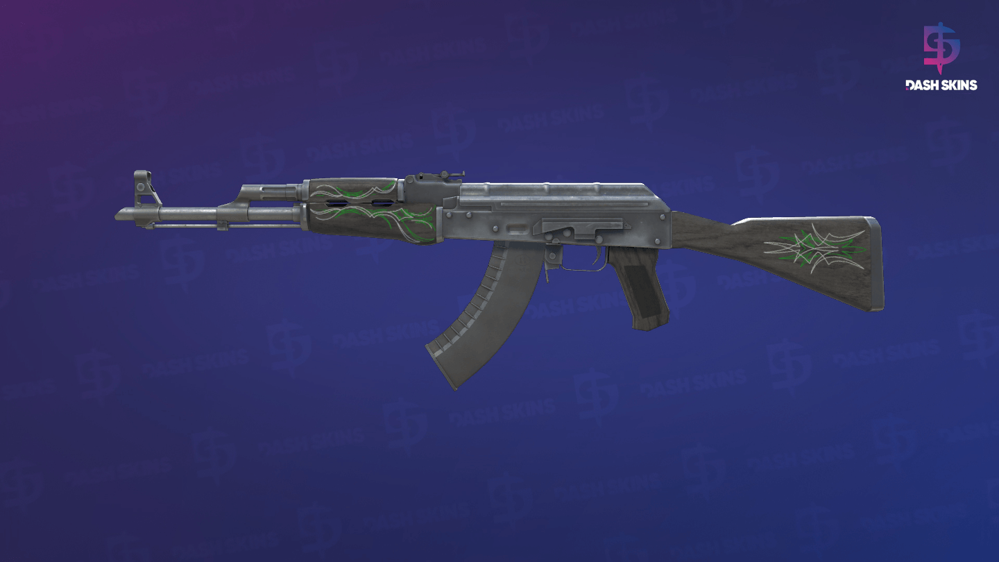 AK-47 | Emerald Pinstripe (Battle-Scarred) Screenshot Playside
