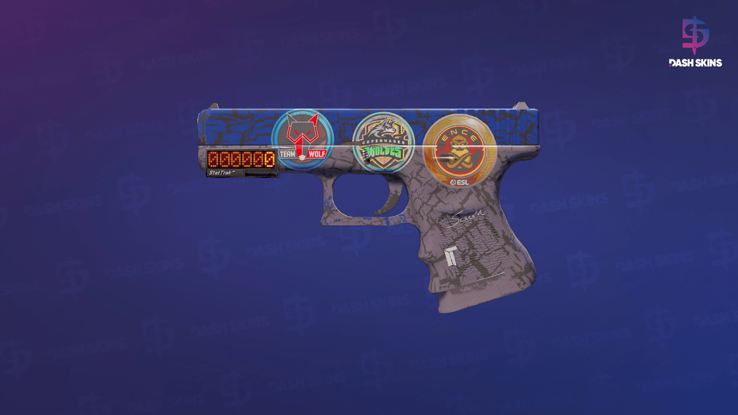 StatTrak™ Glock-18 | Blue Fissure (Minimal Wear) Screenshot Playside