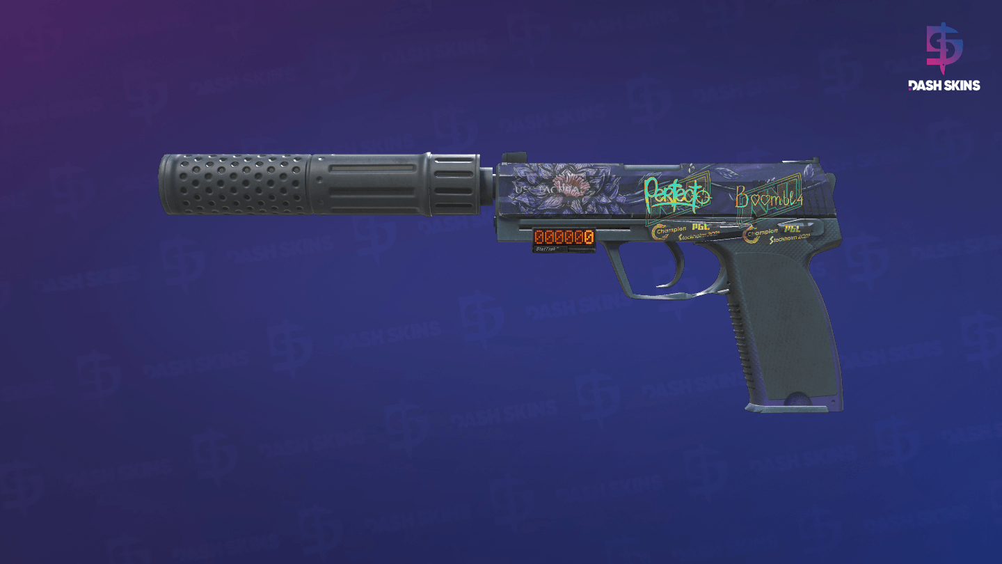 StatTrak™ USP-S | Black Lotus (Well-Worn) Screenshot Playside