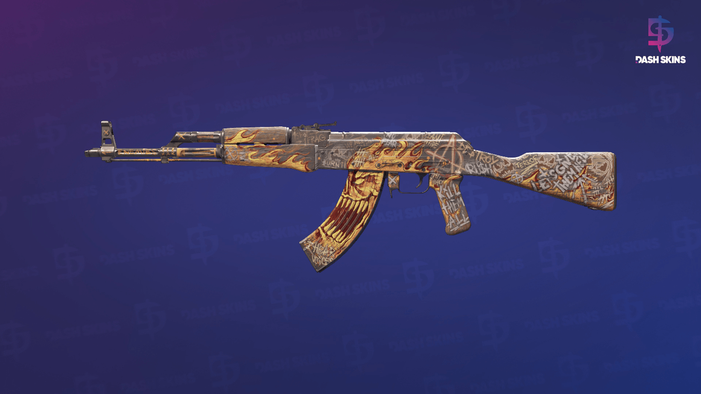 AK-47 | Searing Rage (Well-Worn) Screenshot Playside
