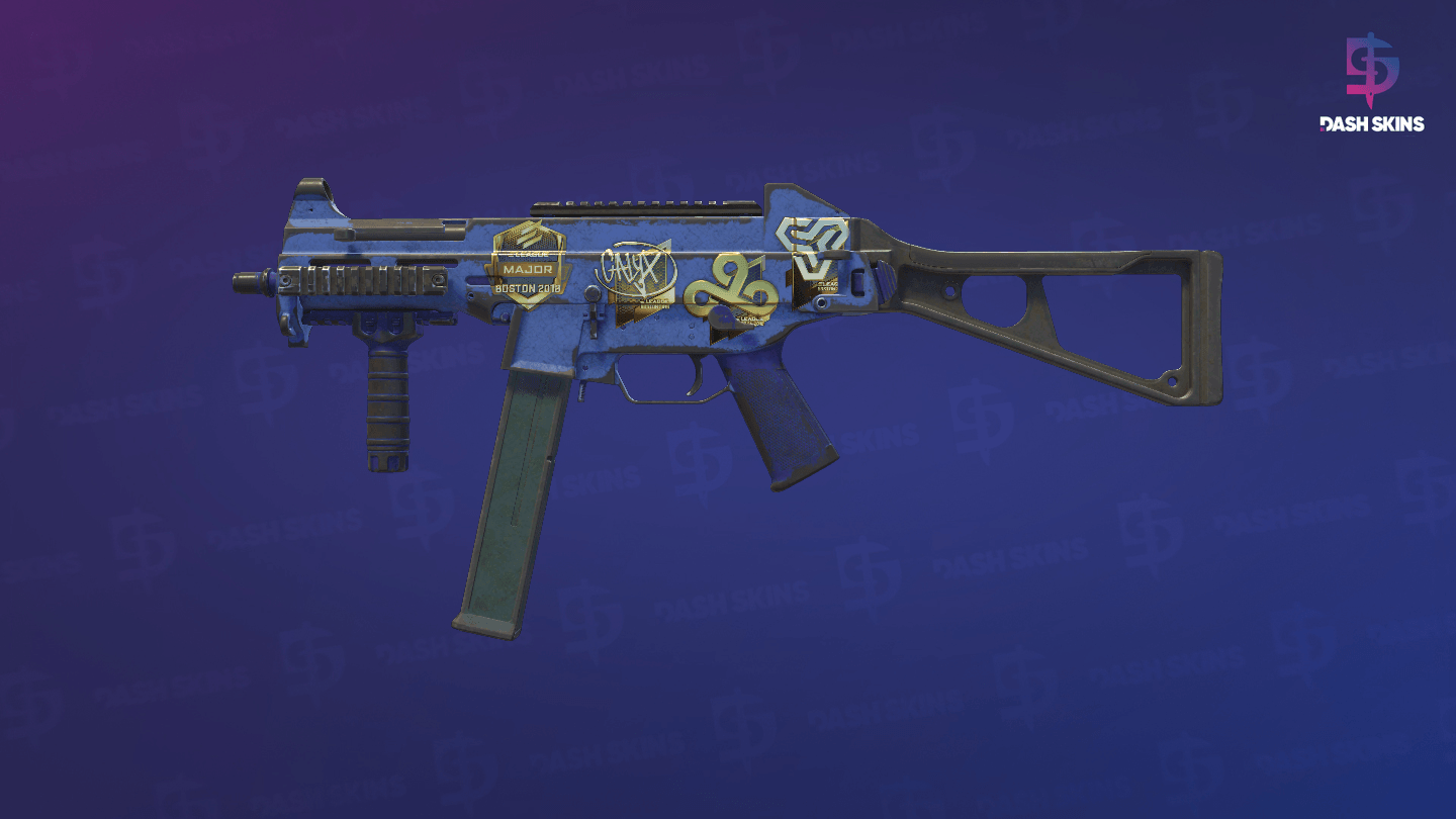 Souvenir UMP-45 | Indigo (Battle-Scarred) Screenshot Playside