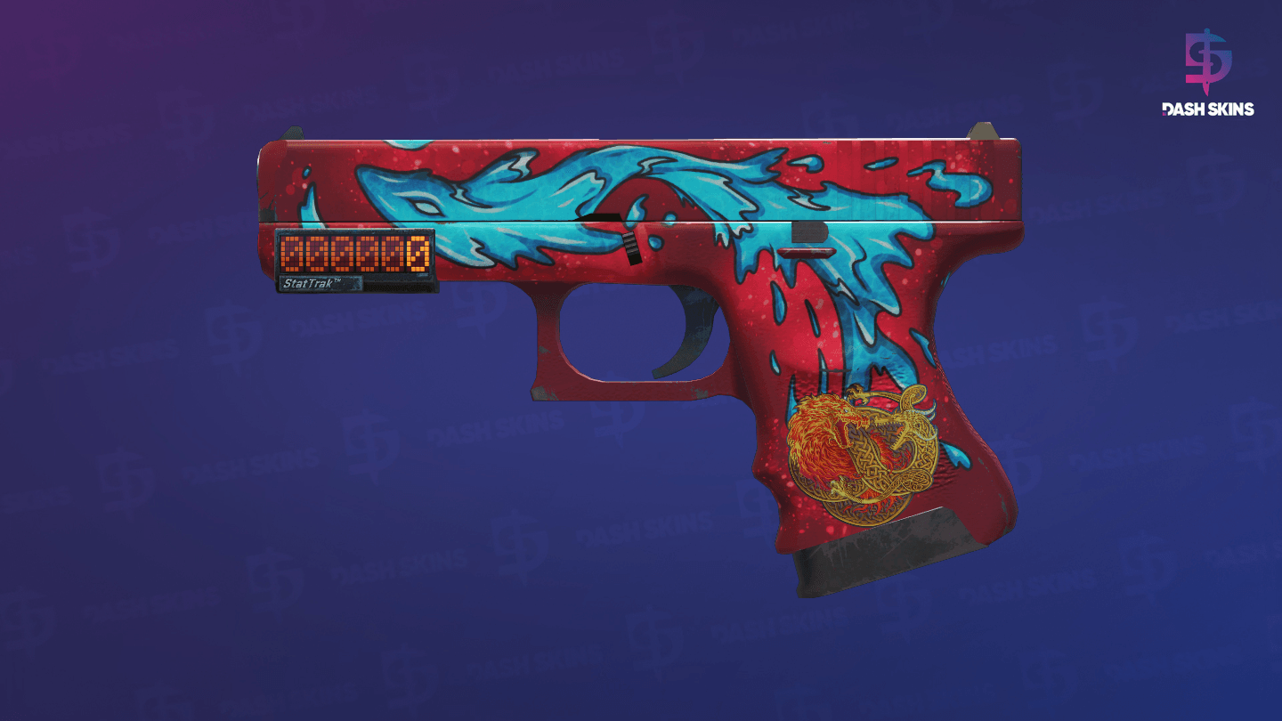 StatTrak™ Glock-18 | Water Elemental (Minimal Wear) Screenshot Playside