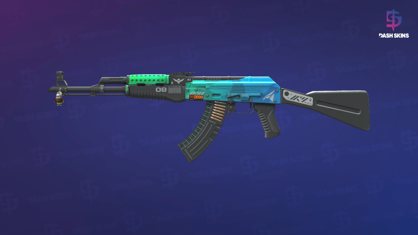 StatTrak™ AK-47 | Ice Coaled (Minimal Wear) Screenshot Playside
