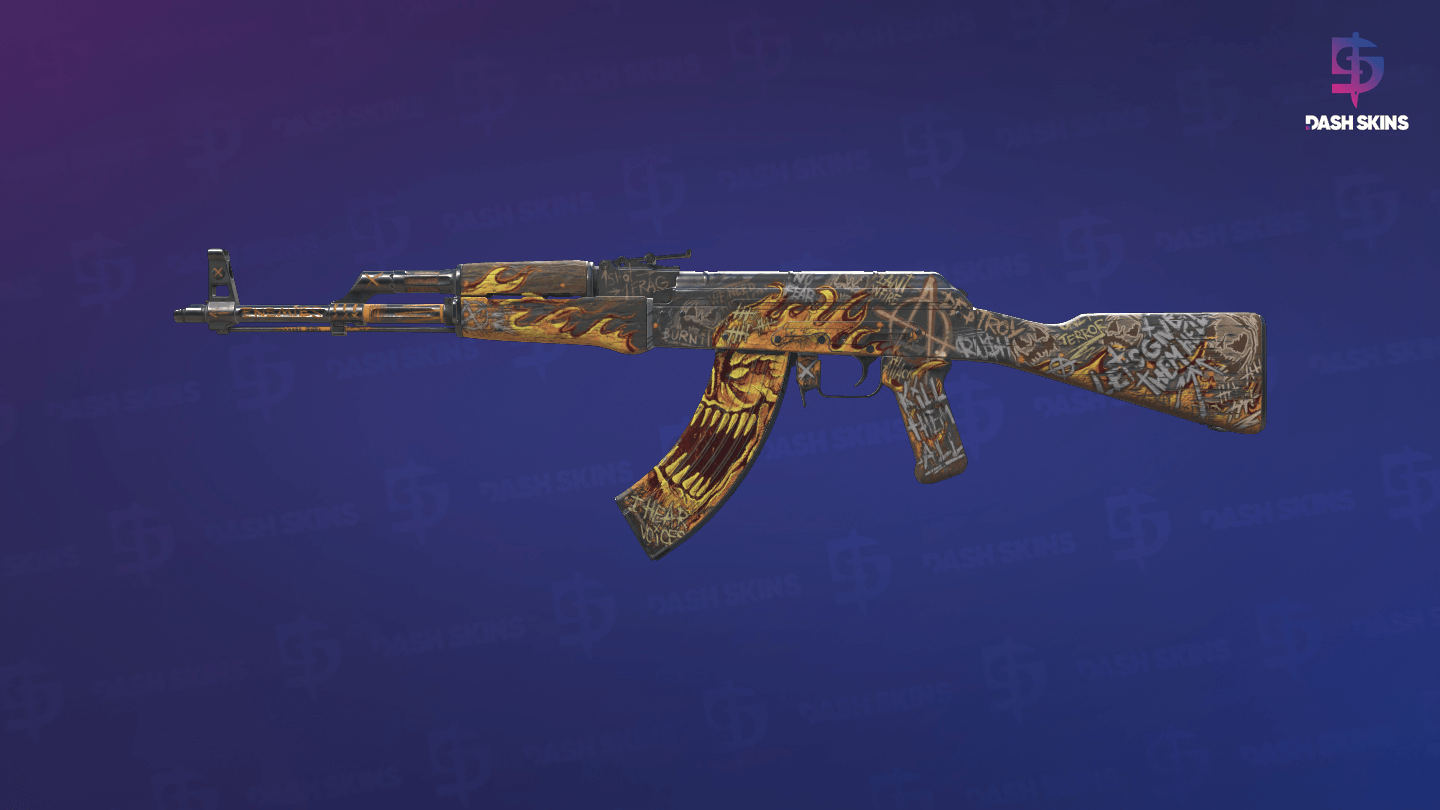 AK-47 | Searing Rage (Well-Worn) Screenshot Playside
