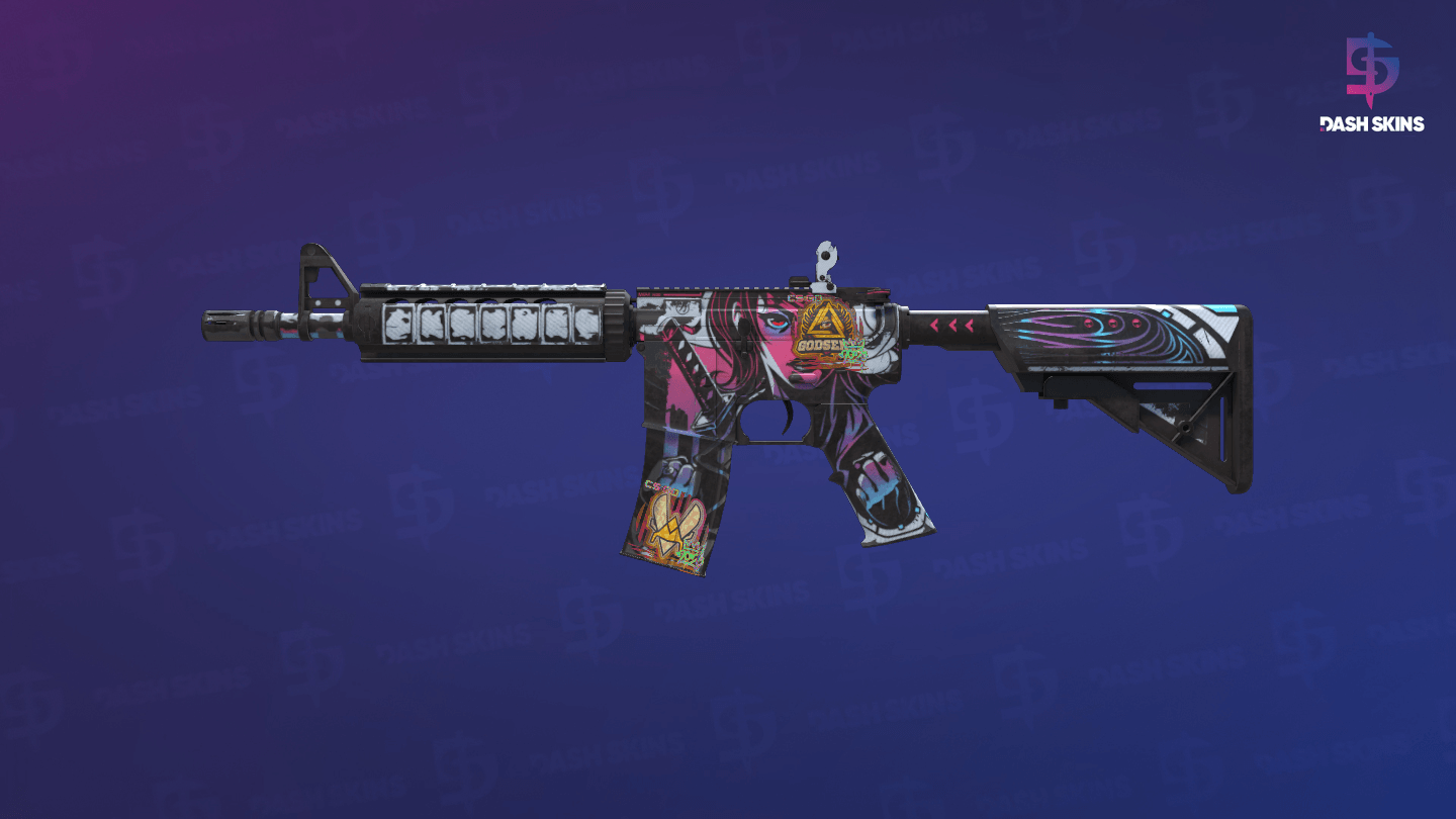M4A4 | Neo-Noir (Well-Worn) Screenshot Playside