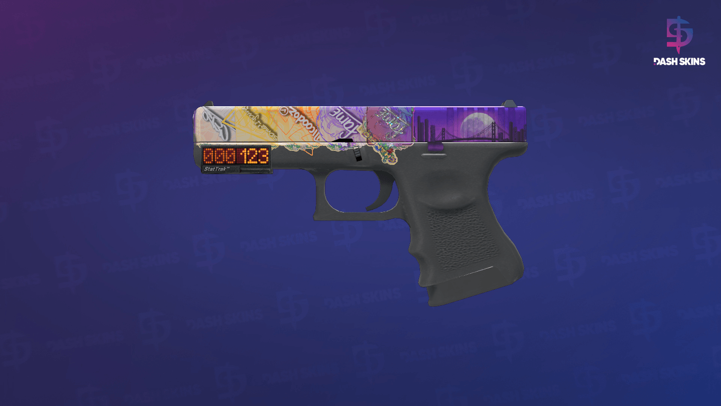StatTrak™ Glock-18 | Moonrise (Minimal Wear) Screenshot Playside