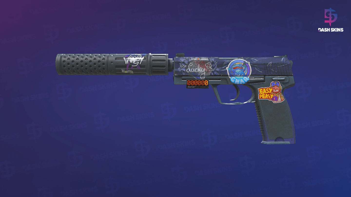 StatTrak™ USP-S | Black Lotus (Well-Worn) Screenshot Playside