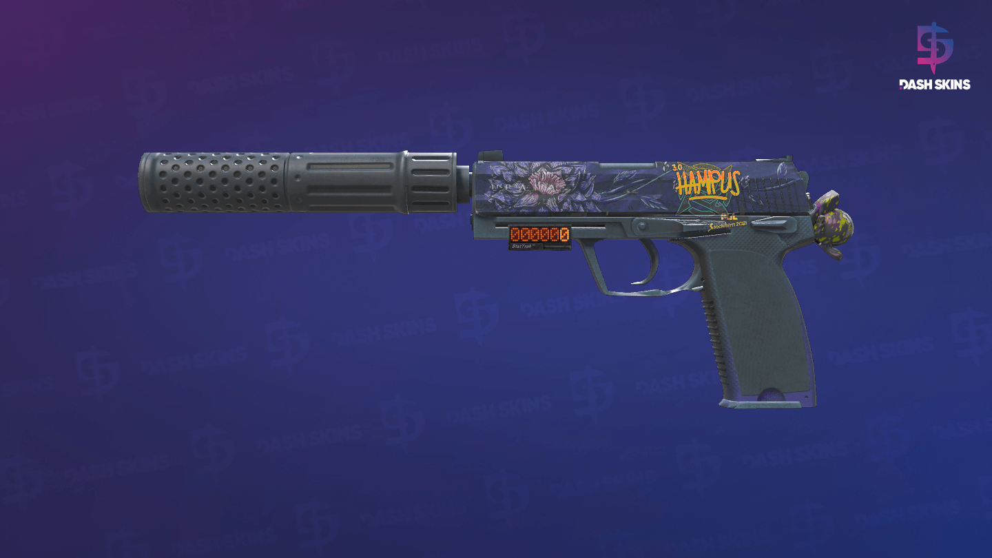 StatTrak™ USP-S | Black Lotus (Well-Worn) Screenshot Playside