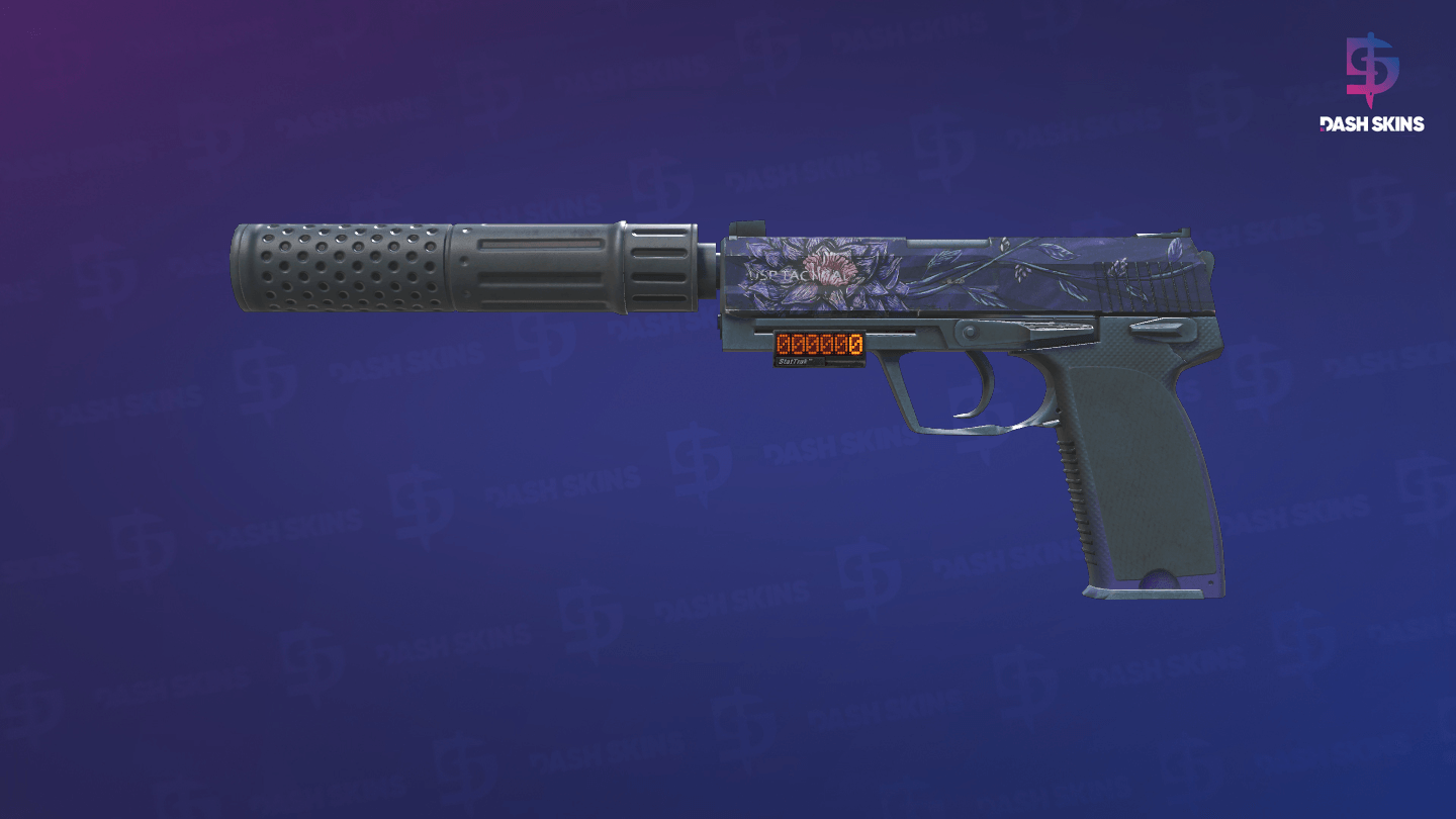 StatTrak™ USP-S | Black Lotus (Well-Worn) Screenshot Playside