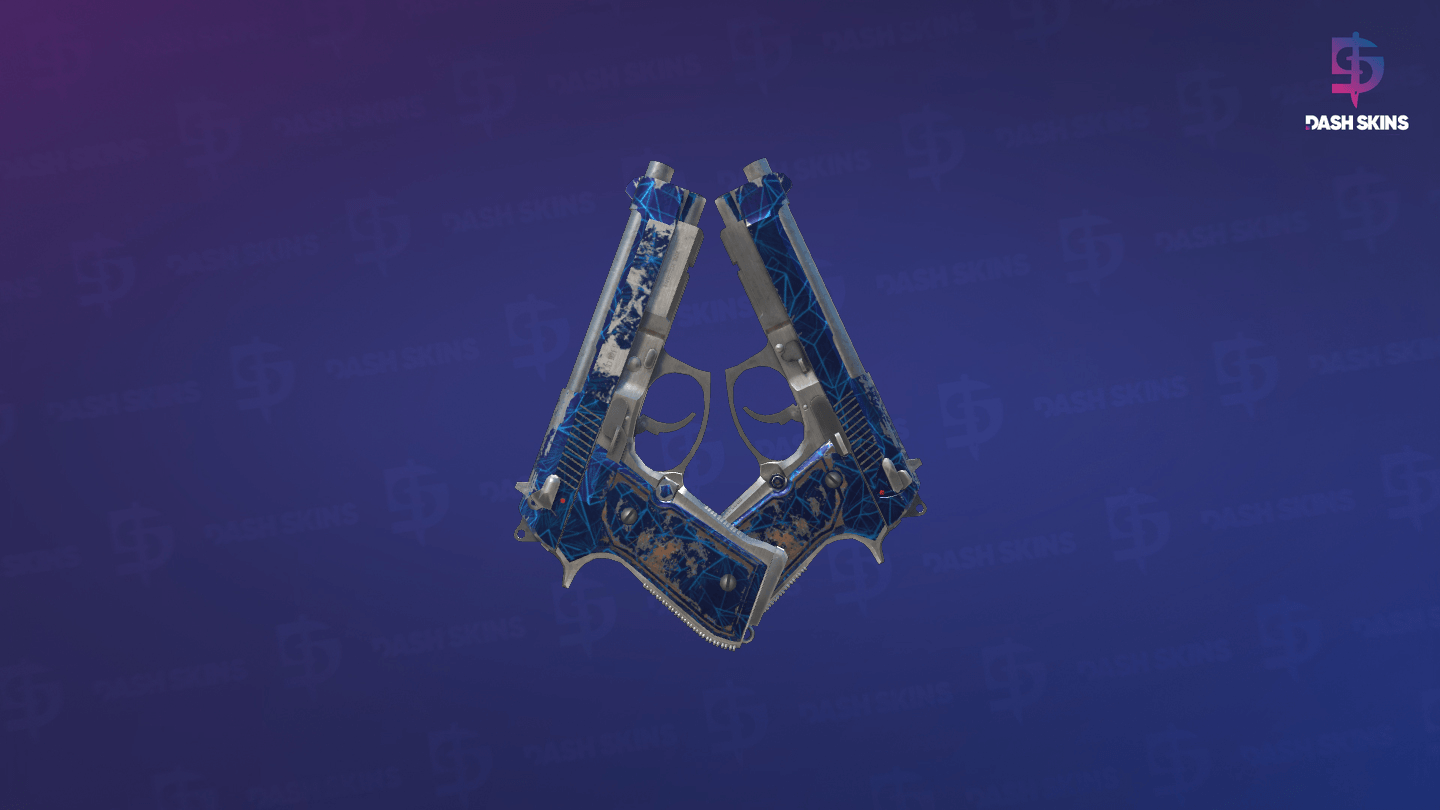 Dual Berettas | Cobalt Quartz (Well-Worn) Screenshot Playside