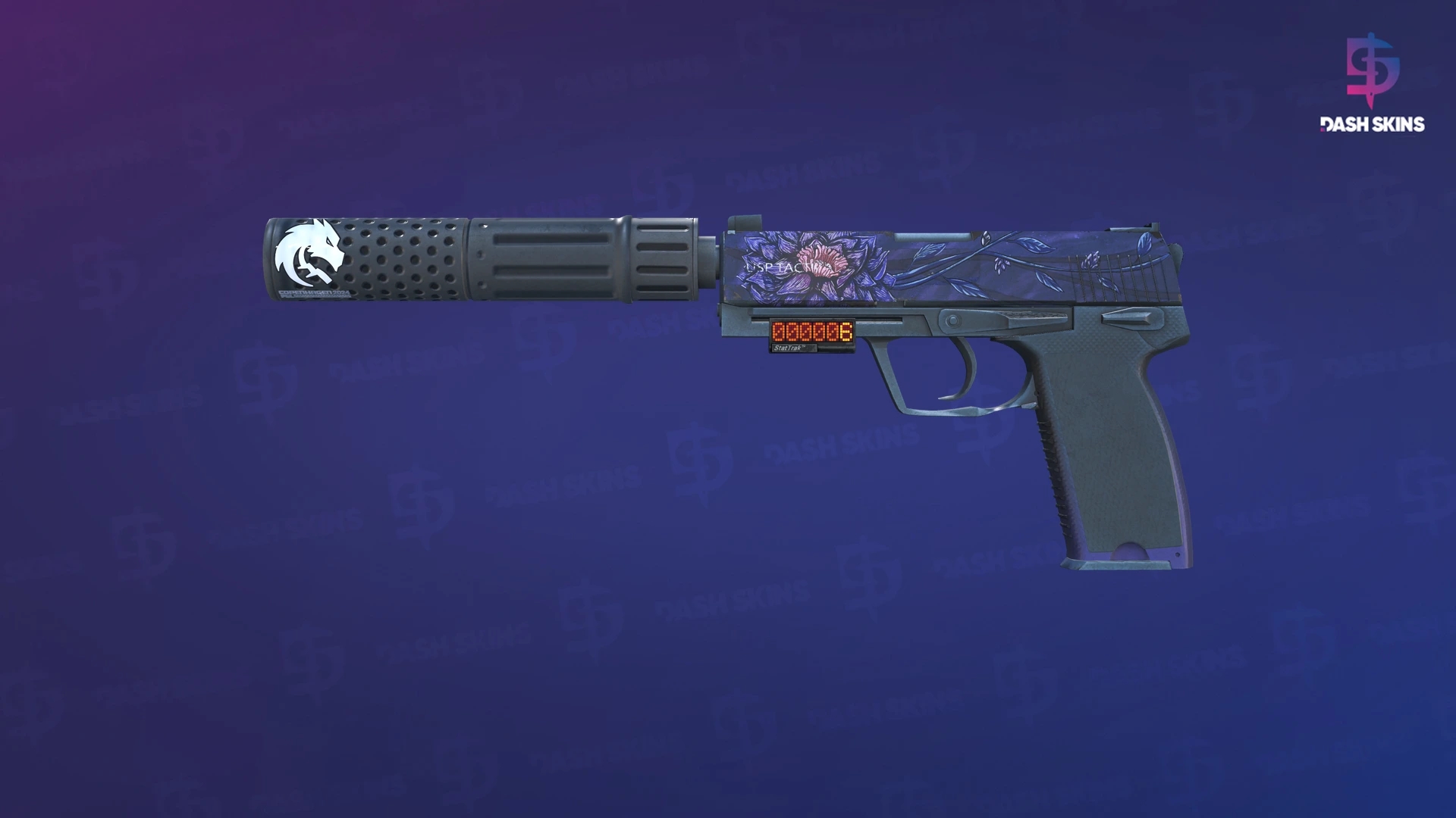 StatTrak™ USP-S | Black Lotus (Well-Worn) Screenshot Playside