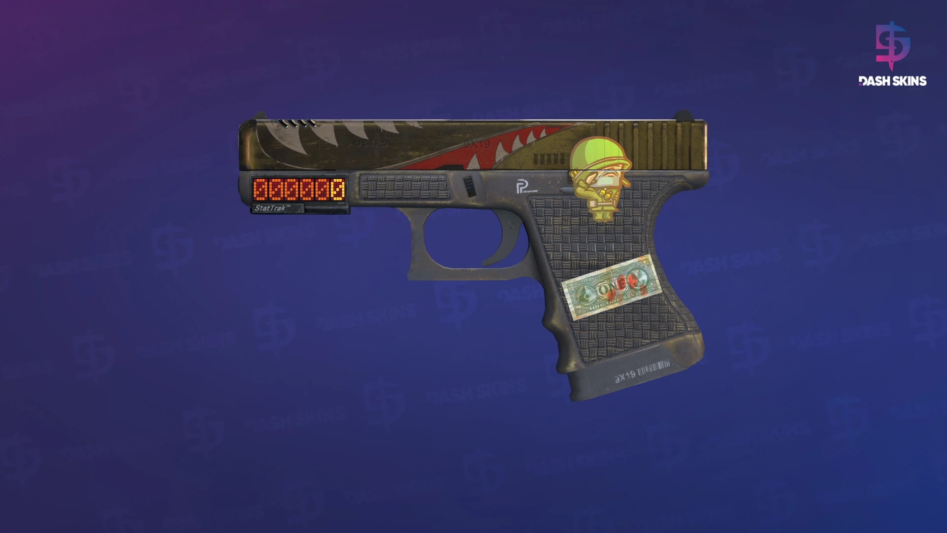 StatTrak™ Glock-18 | Warhawk (Well-Worn) Screenshot Playside