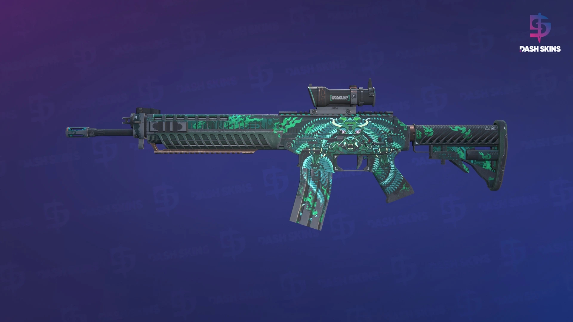 SG 553 | Dragon Tech (Well-Worn) Screenshot Playside