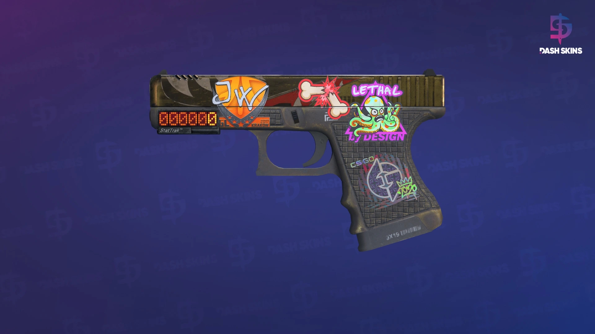 StatTrak™ Glock-18 | Warhawk (Well-Worn) Screenshot Playside
