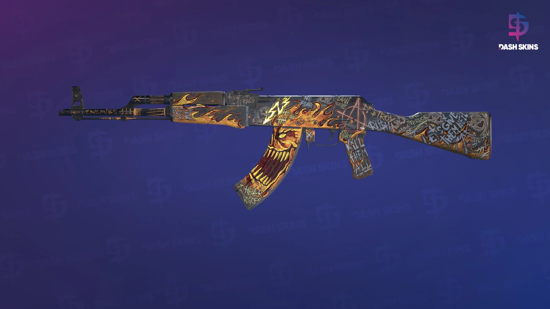AK-47 | Searing Rage (Well-Worn) Screenshot Playside