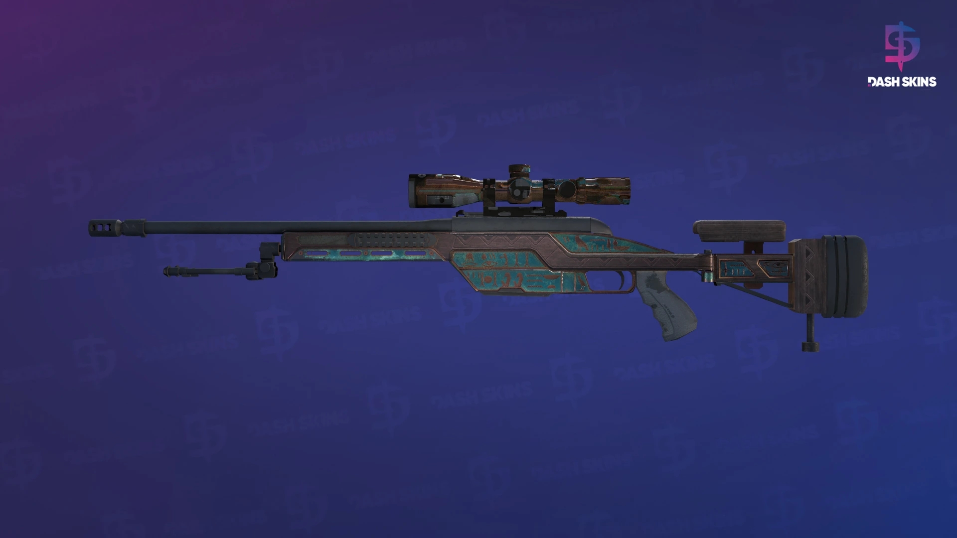 SSG 08 | Azure Glyph (Battle-Scarred) Screenshot Playside