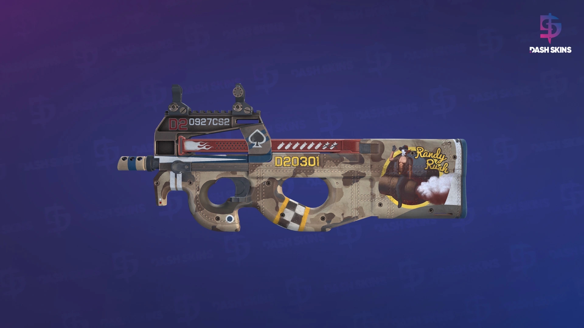 P90 | Randy Rush (Minimal Wear) Screenshot Playside