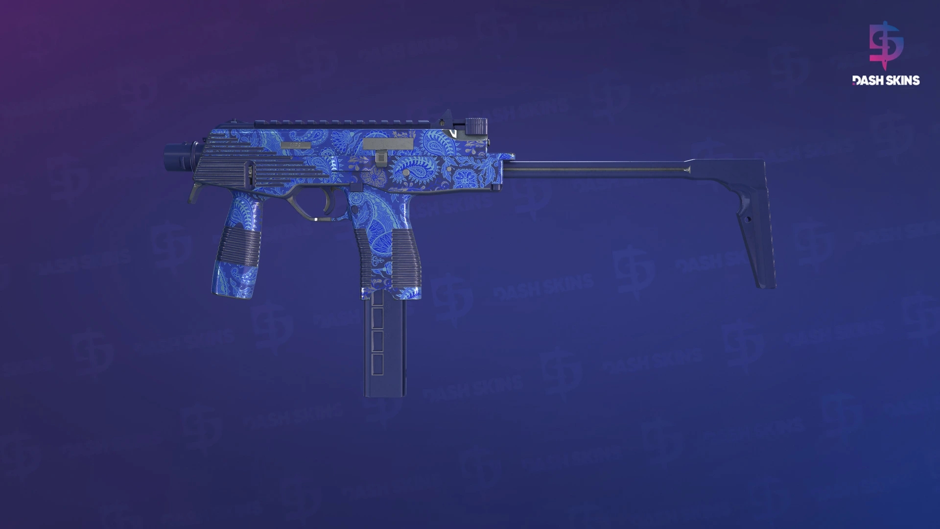 MP9 | Cobalt Paisley (Minimal Wear) Screenshot Playside