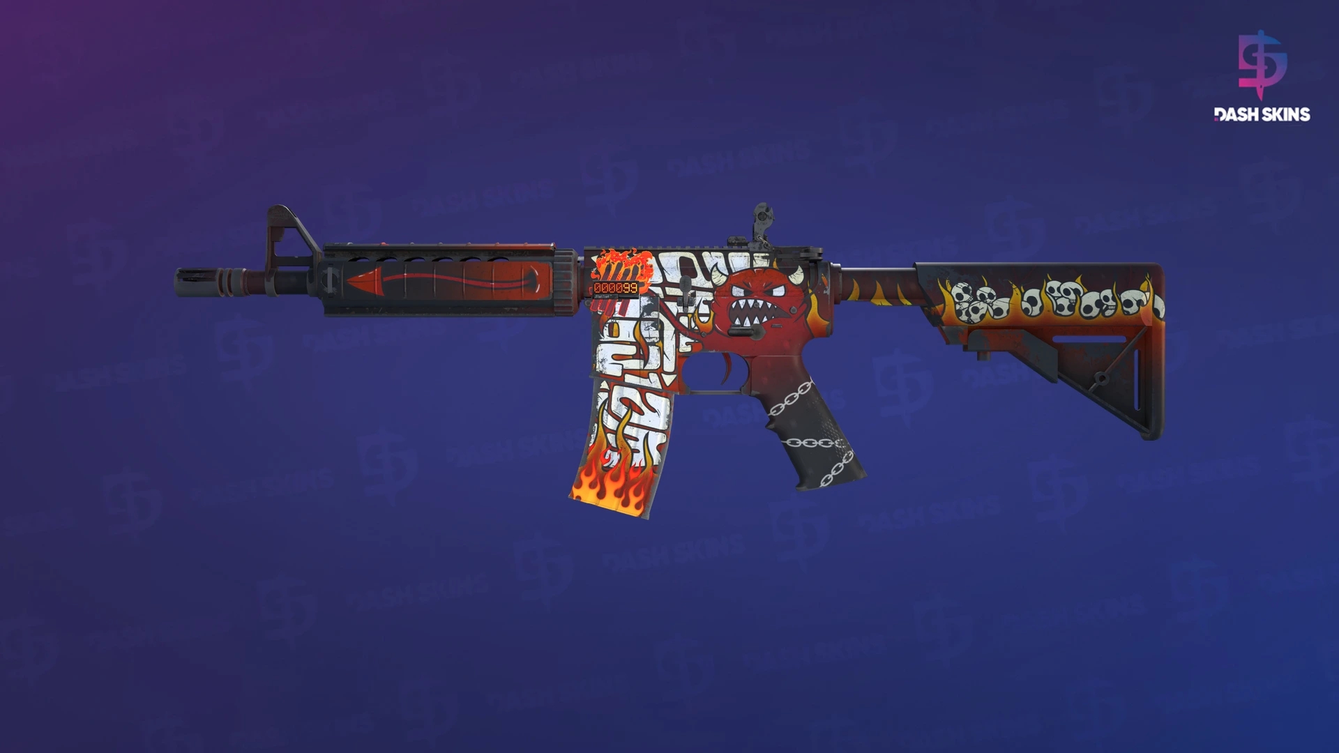 StatTrak™ M4A4 | Hellfire (Minimal Wear) Screenshot Playside
