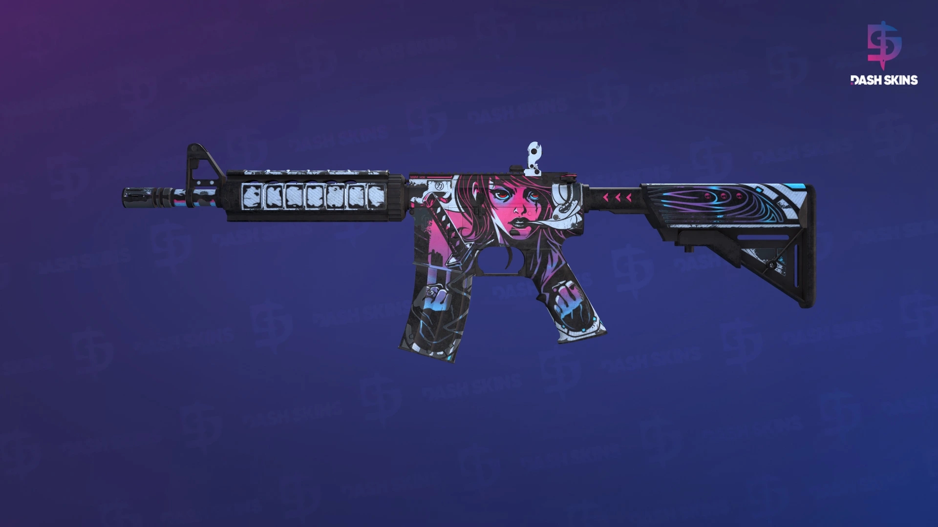 M4A4 | Neo-Noir (Well-Worn) Screenshot Playside