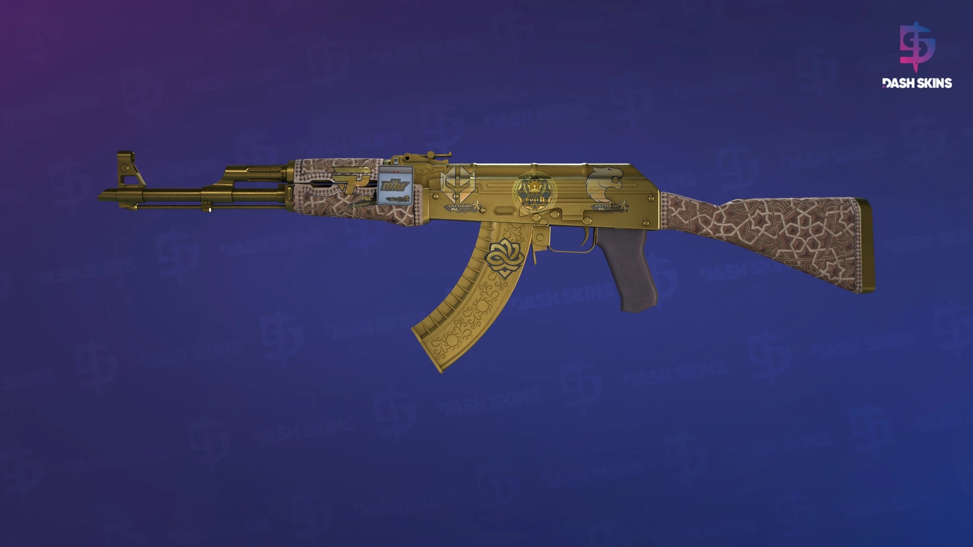 Souvenir AK-47 | Gold Arabesque (Field-Tested) Screenshot Playside
