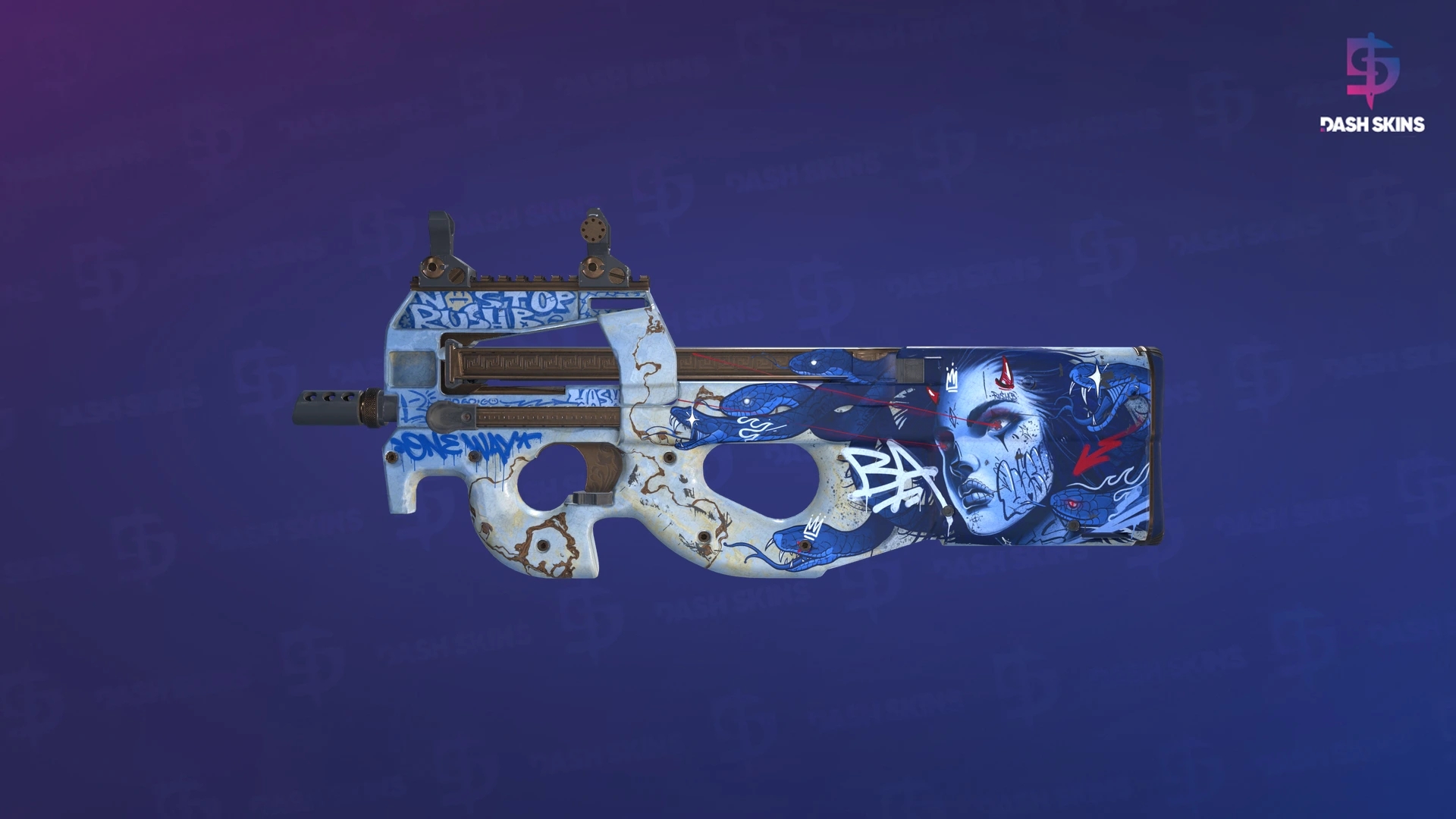 P90 | Deathgaze (Well-Worn) Screenshot Playside