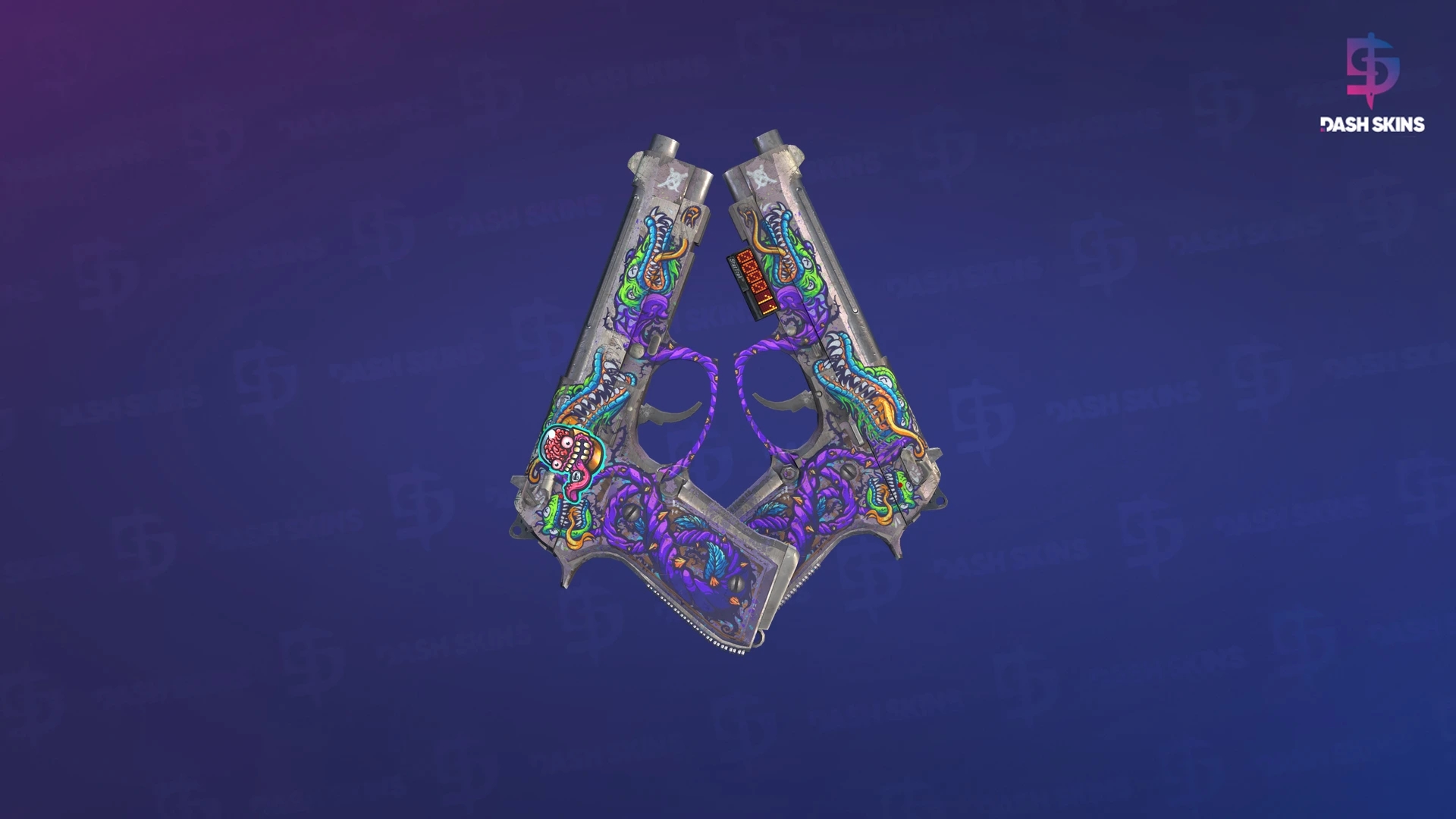 StatTrak™ Dual Berettas | Flora Carnivora (Battle-Scarred) Screenshot Playside