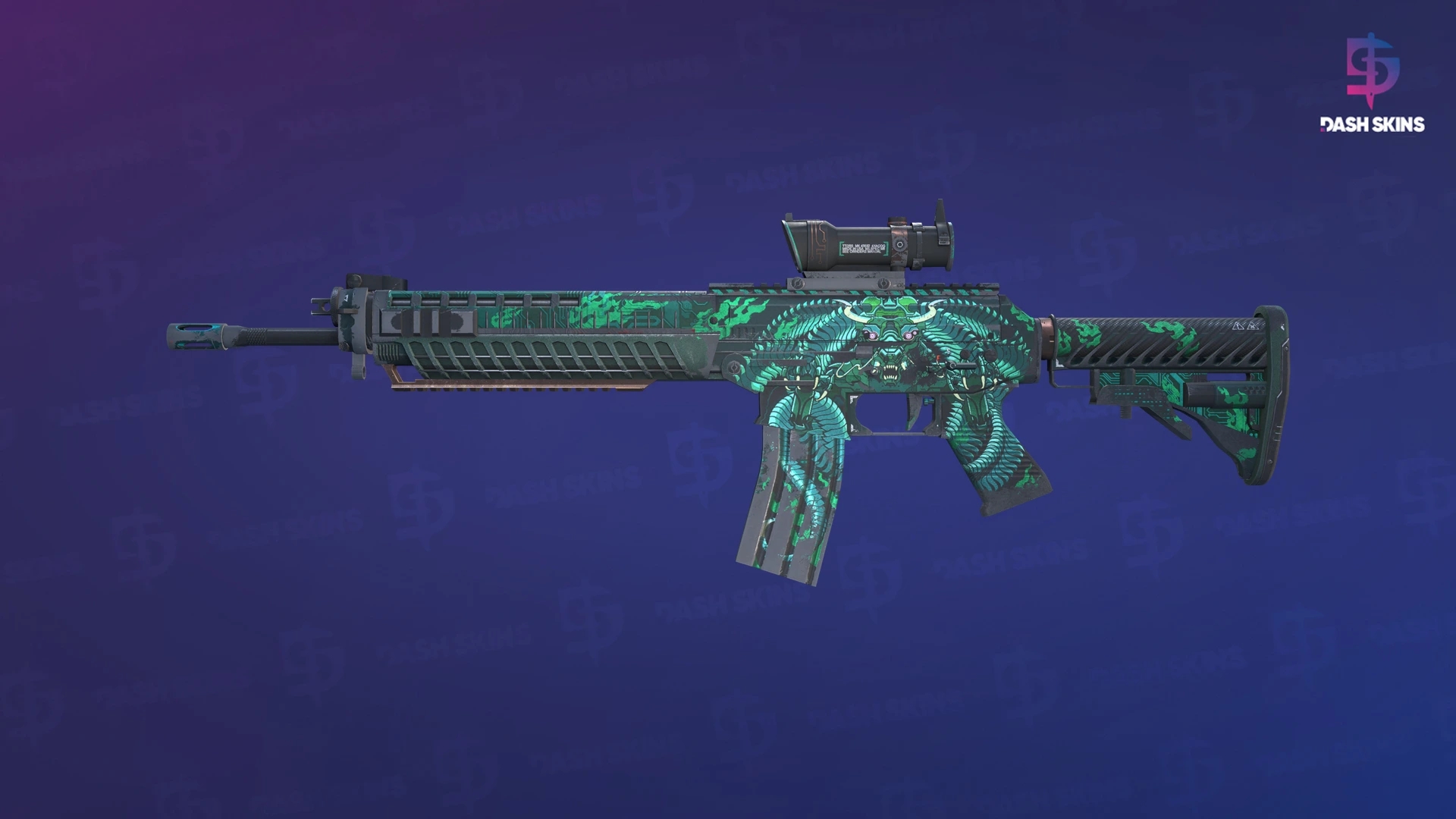 SG 553 | Dragon Tech (Well-Worn) Screenshot Playside
