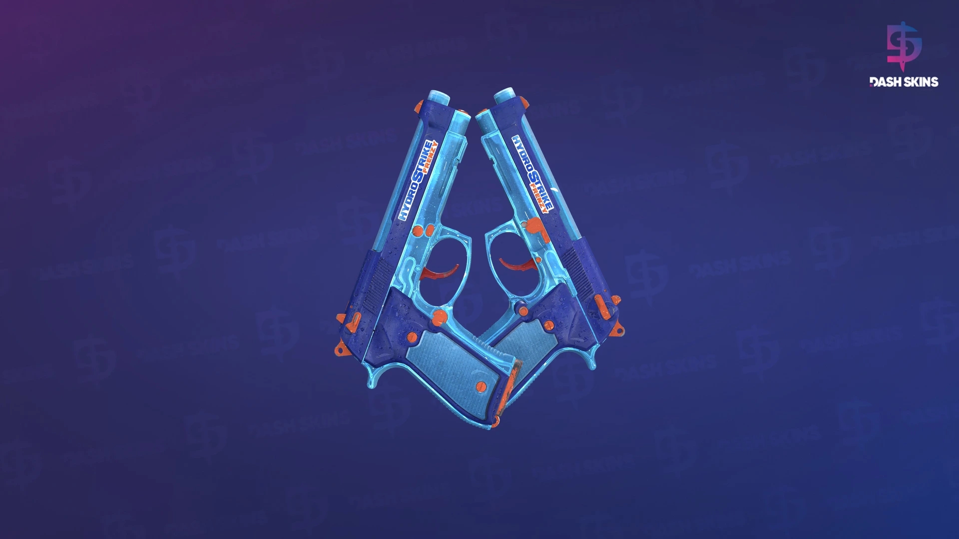 Dual Berettas | Hydro Strike (Well-Worn) Screenshot Playside
