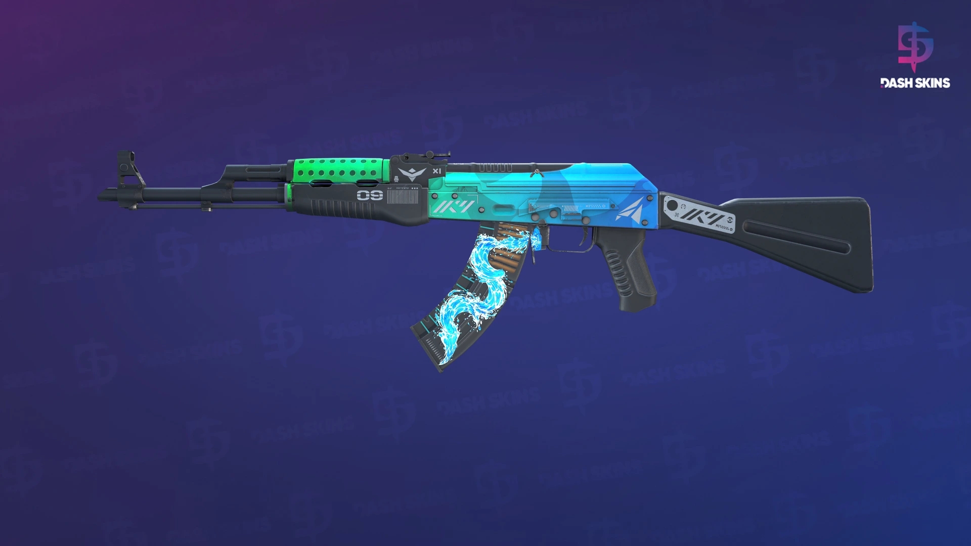AK-47 | Ice Coaled (Minimal Wear) Screenshot Playside