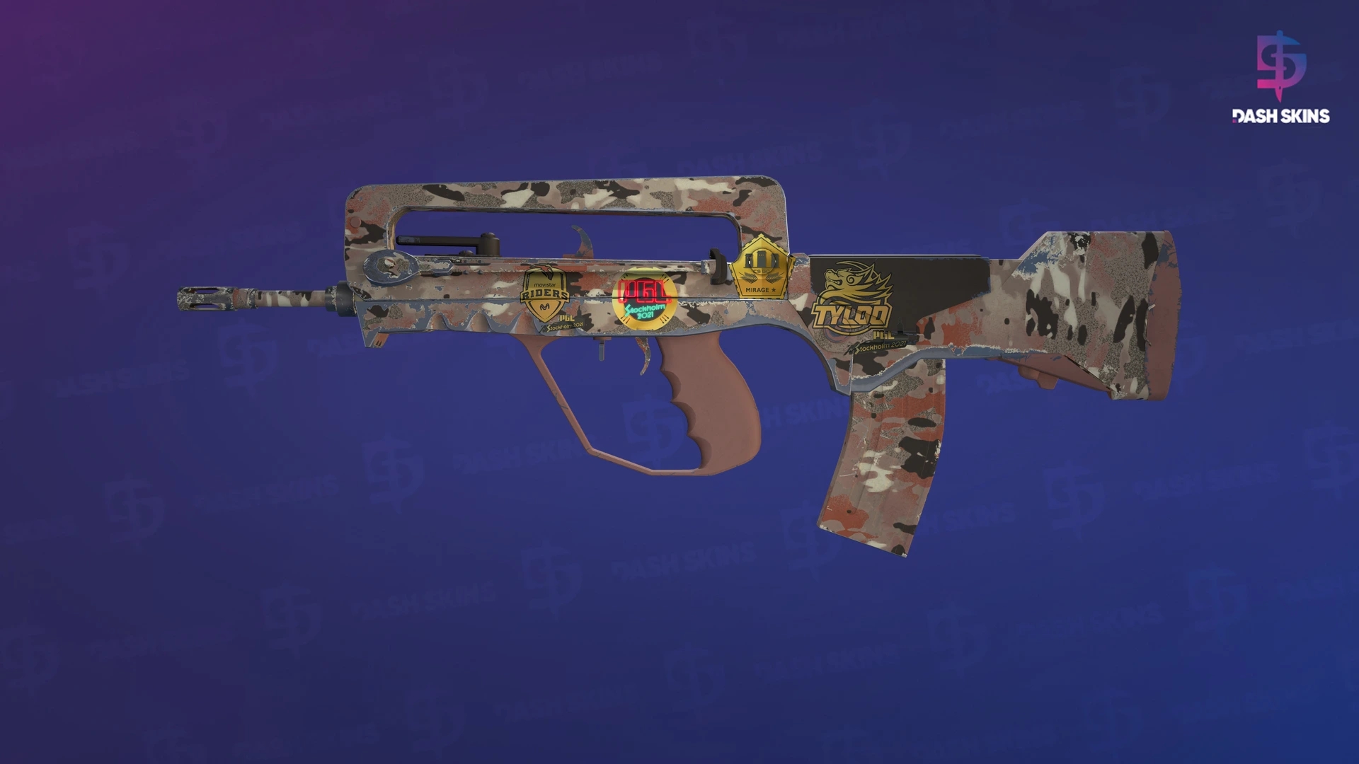 Souvenir FAMAS | CaliCamo (Minimal Wear) Screenshot Playside