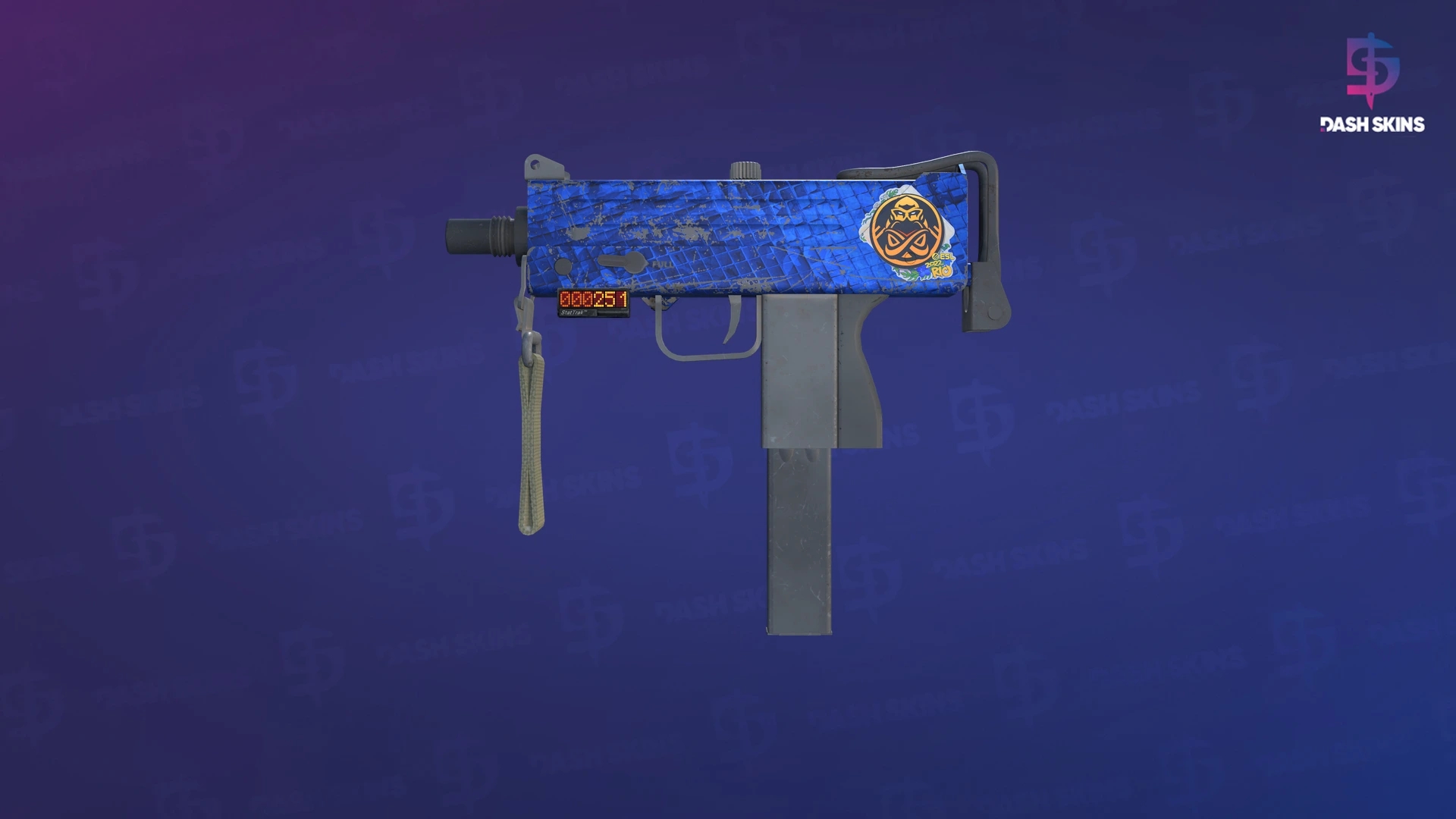 StatTrak™ MAC-10 | Lapis Gator (Well-Worn) Screenshot Playside