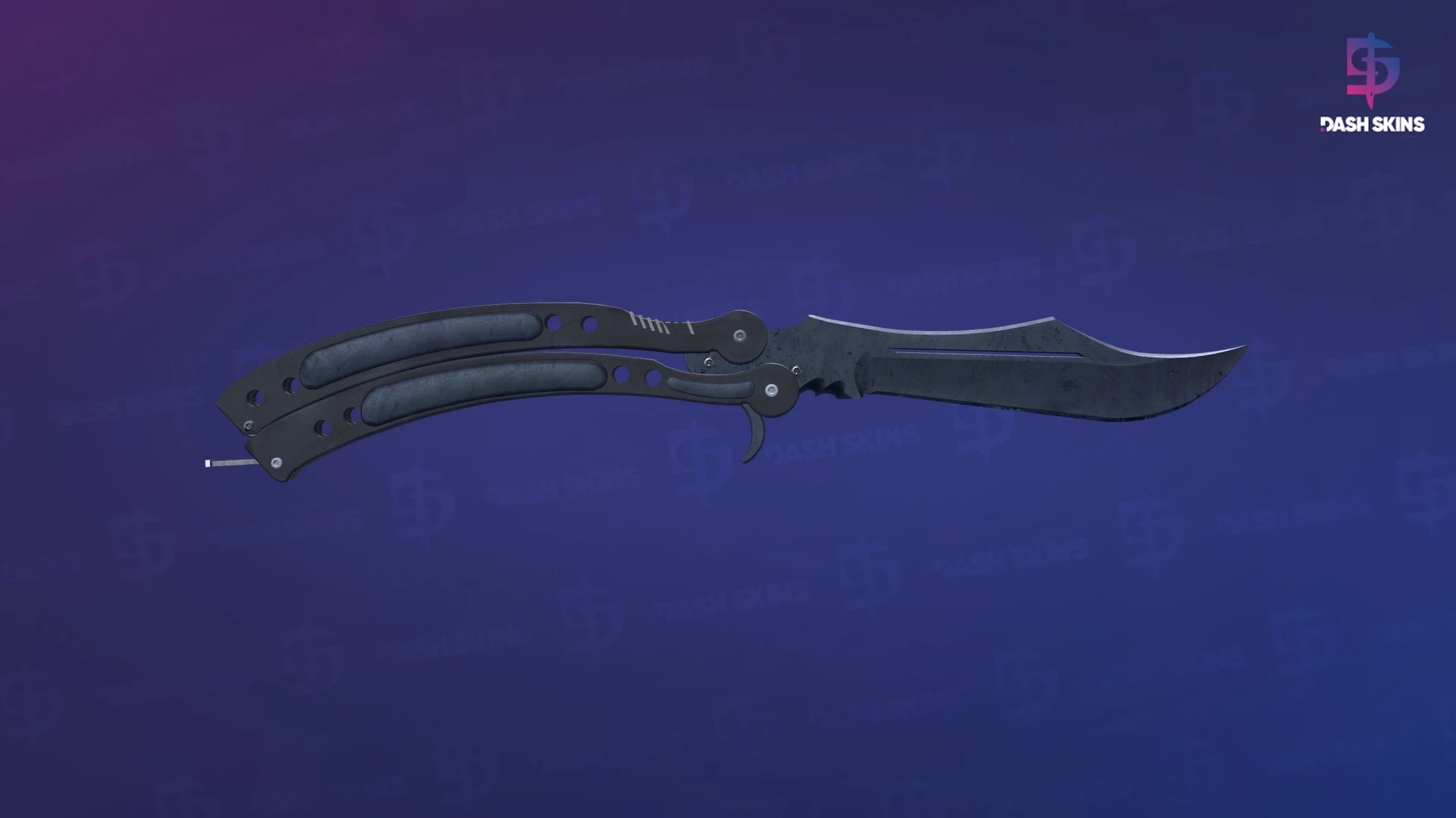 ★ Butterfly Knife | Blue Steel (Well-Worn) Screenshot Playside