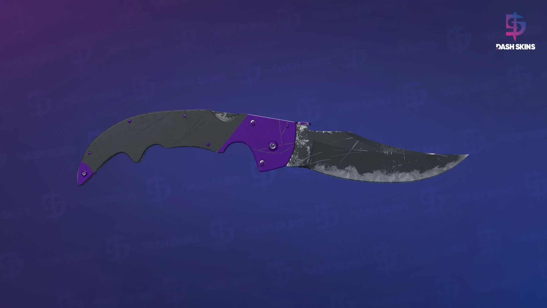 ★ Falchion Knife | Ultraviolet (Well-Worn) Screenshot Playside