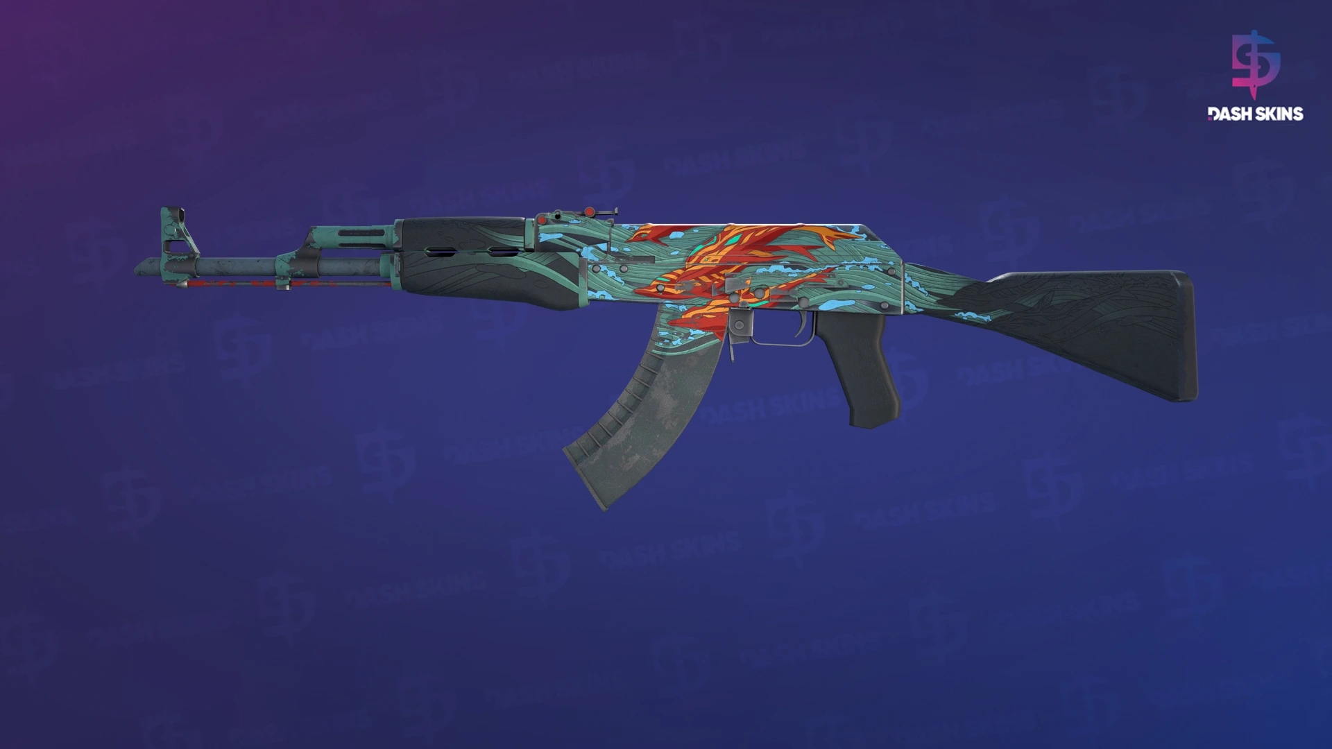 AK-47 | Aquamarine Revenge (Well-Worn) Screenshot Playside