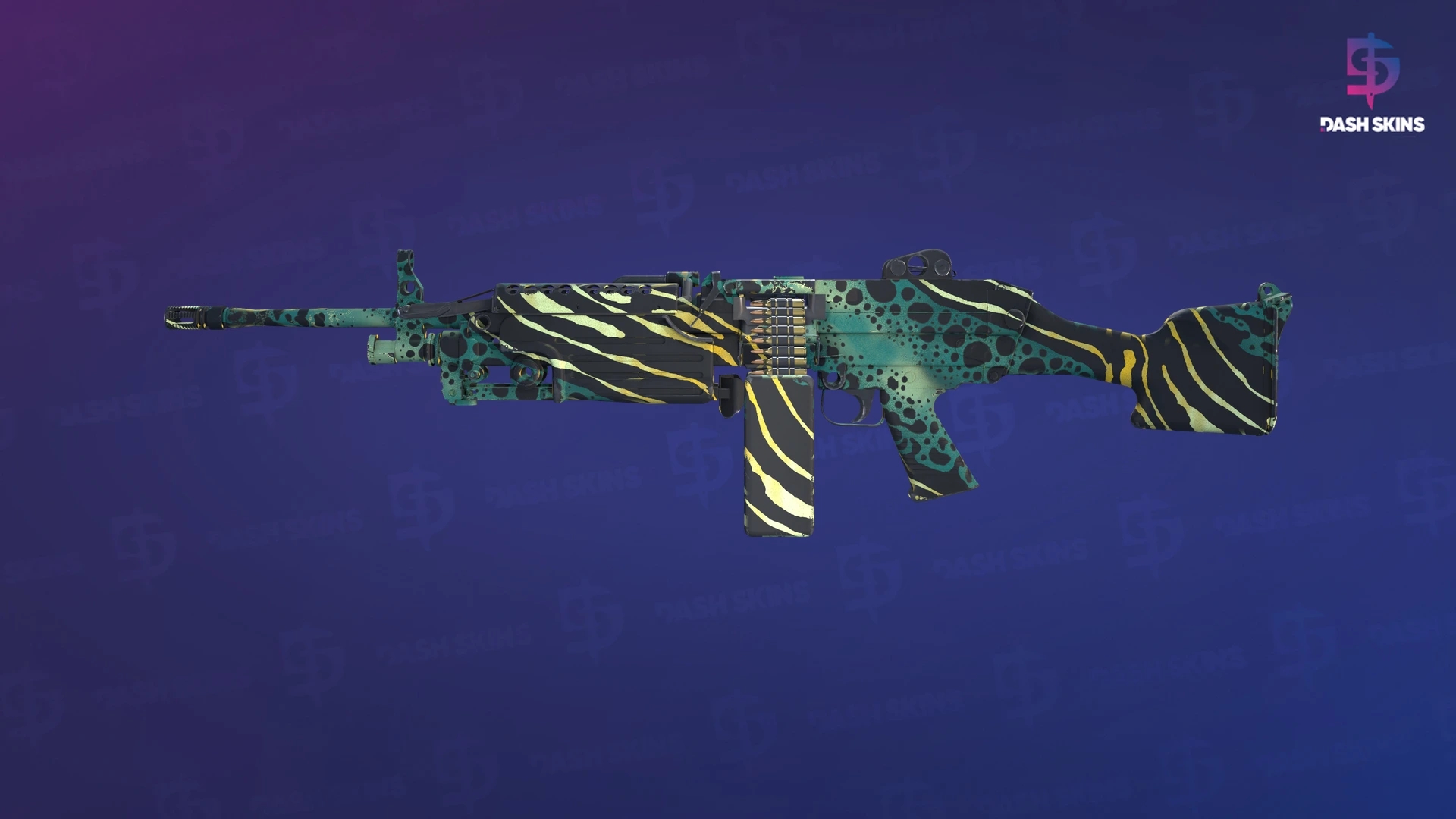 M249 | Emerald Poison Dart (Minimal Wear) Screenshot Playside
